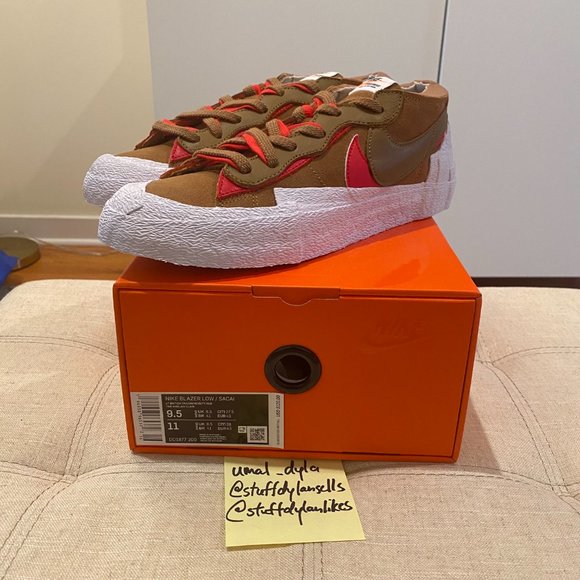 SACAI x Nike Blazer Low "Light British Tan" (555088-180) - Size 9.5 w/ receipt - Picture 3 of 5